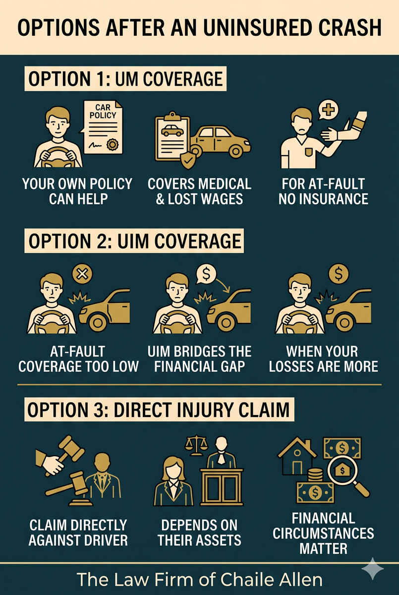 Options After an Uninsured Crash Infographic